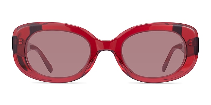 Aretha Crystal Red Acetate Sunglass Frames from EyeBuyDirect