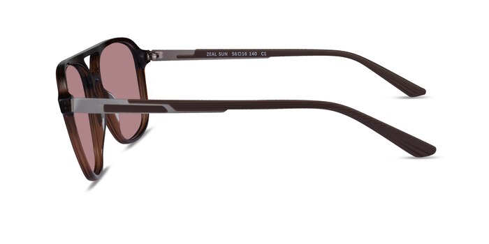 Zeal Sun Shiny Crystal Brown Acetate Sunglass Frames from EyeBuyDirect