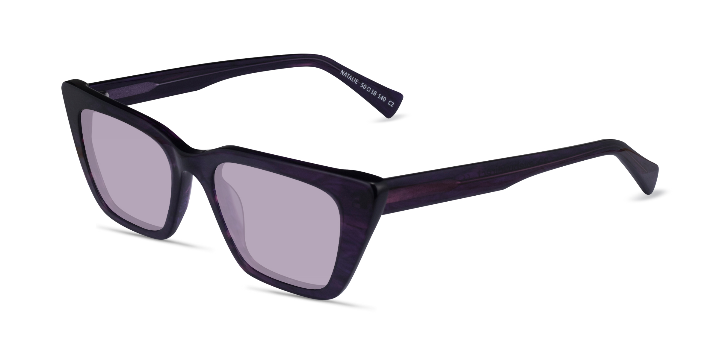 Lunettes De Soleil Pour Femmes - Monture Violette, Verres Gris - Occasion En Bon état