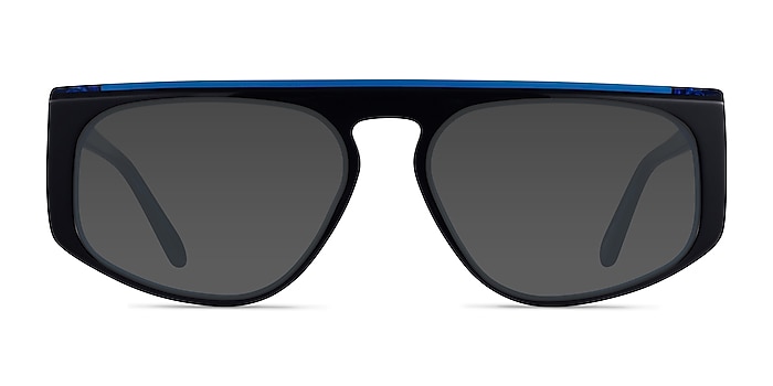 Skya Bilayer Black Blue Acetate Sunglass Frames from EyeBuyDirect