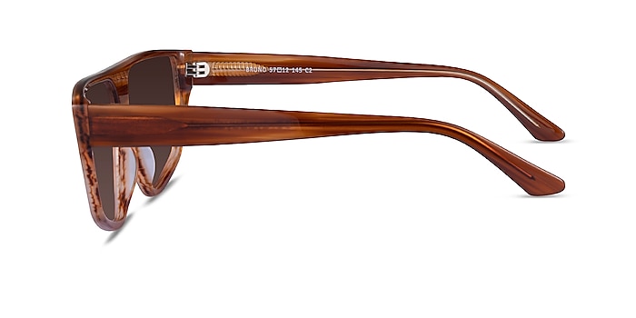 Bruno Striped Brown Acetate Sunglass Frames from EyeBuyDirect