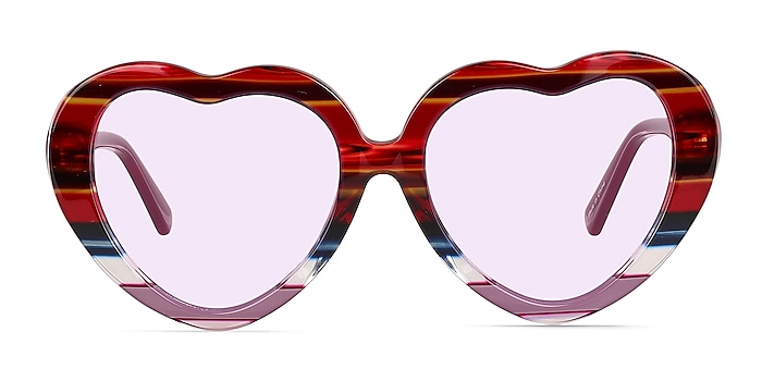 Euphoria Purple Striped Acetate Sunglass Frames from EyeBuyDirect