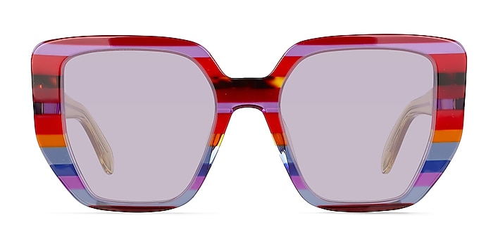 Glowing Blue Red Rainbow  Acetate Sunglass Frames from EyeBuyDirect