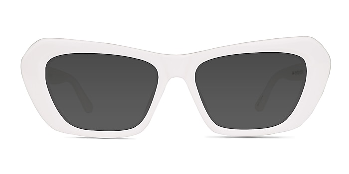 Rosy Solid White Acetate Sunglass Frames from EyeBuyDirect