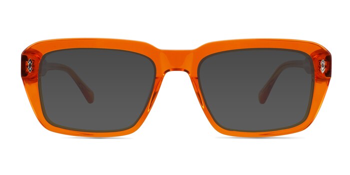 Grounded Crystal Orange Acetate Sunglass Frames from EyeBuyDirect