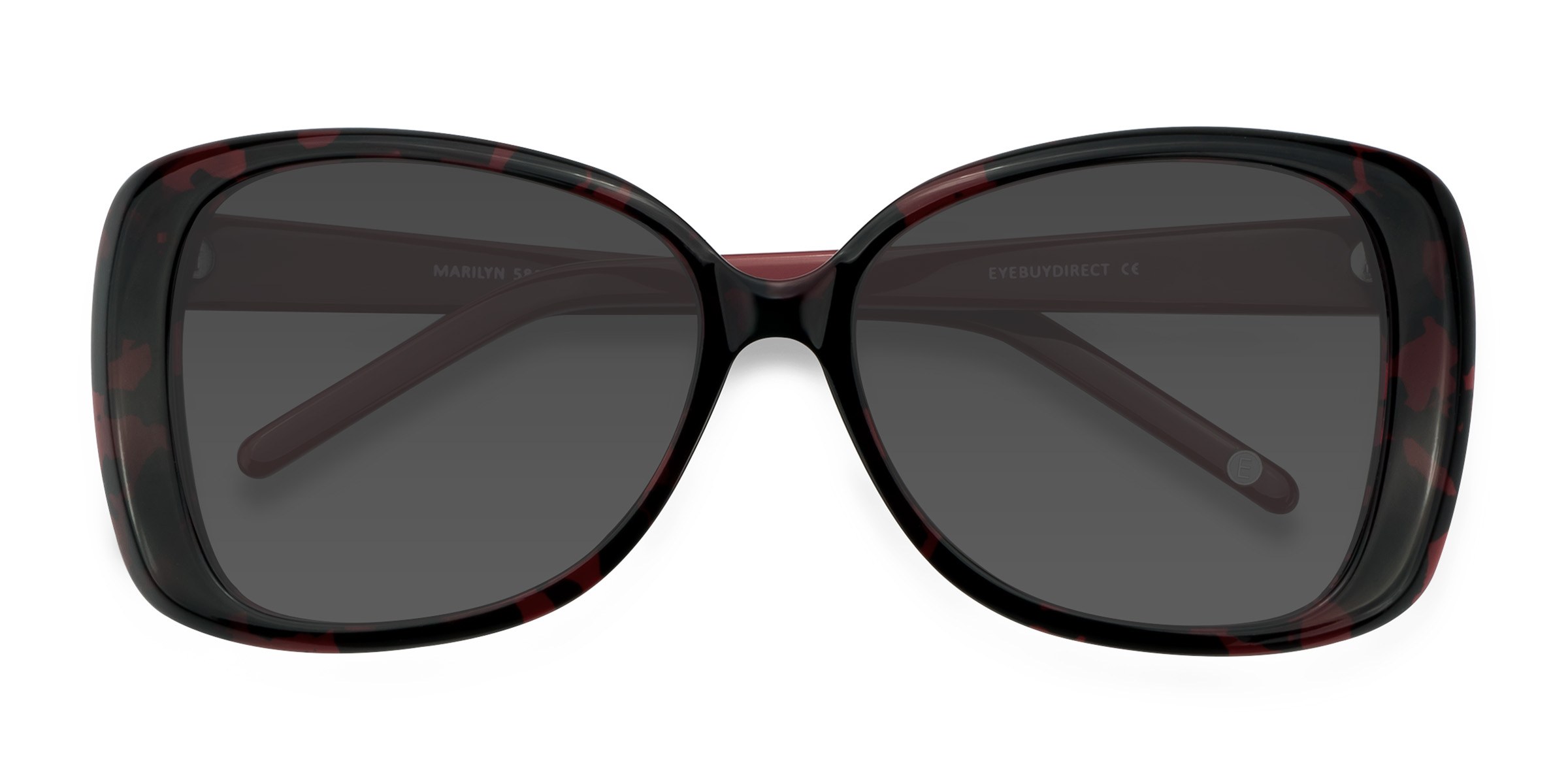 Marilyn - Square Black Red Frame Sunglasses For Women | Eyebuydirect