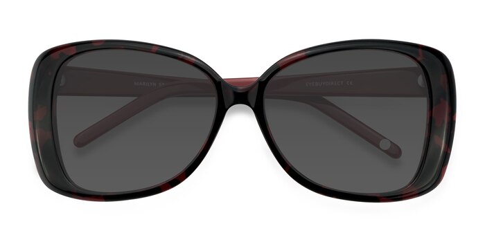 Black Red Marilyn -  Vintage Acetate Sunglasses