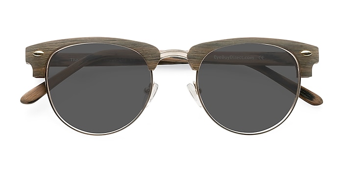 Walnut & Gold The Hamptons -  Vintage Acetate, Metal Sunglasses