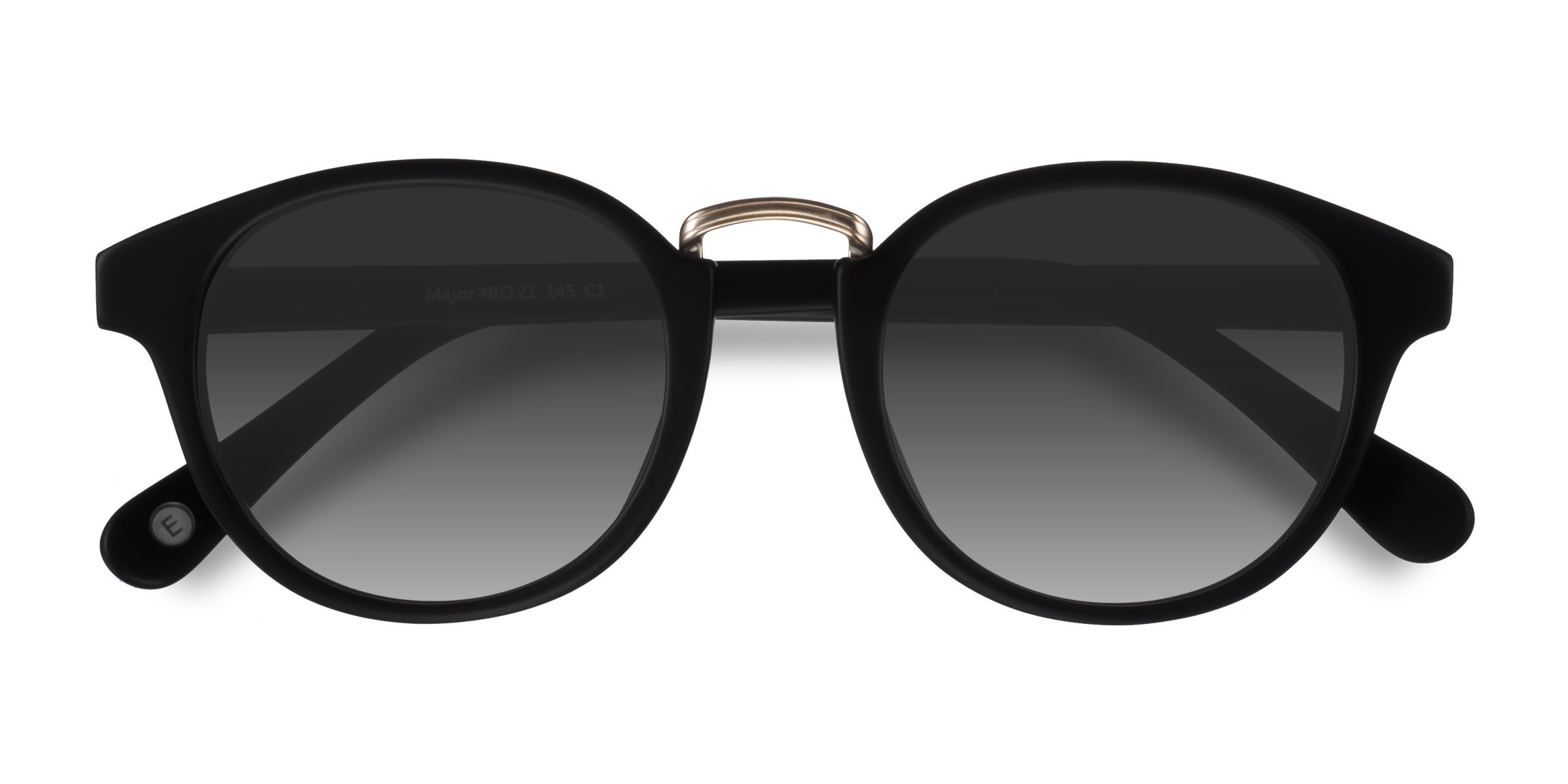 Major - Round Black Frame Prescription Sunglasses | Eyebuydirect