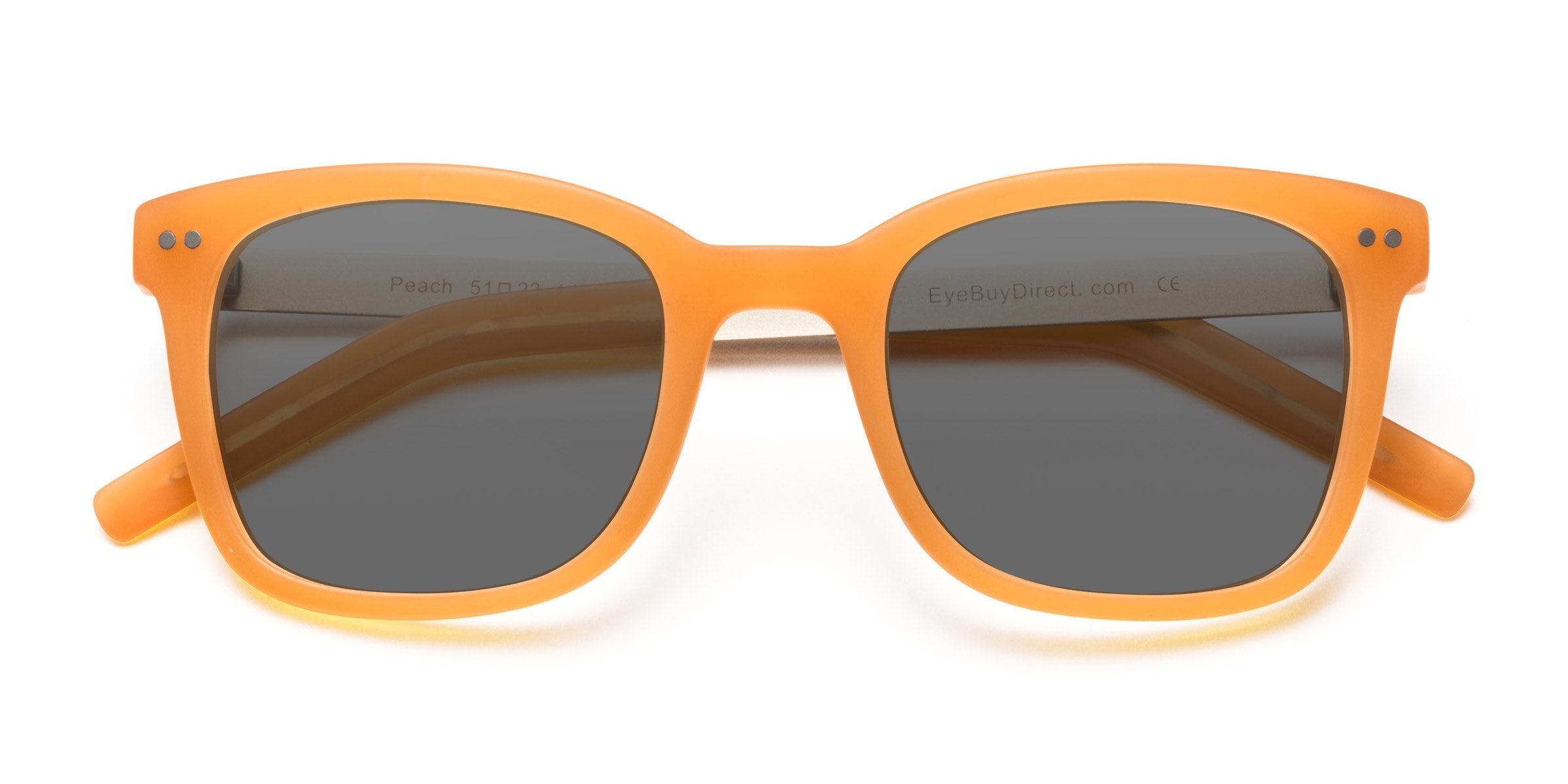 Peach - Square Matte Orange Frame Sunglasses For Women