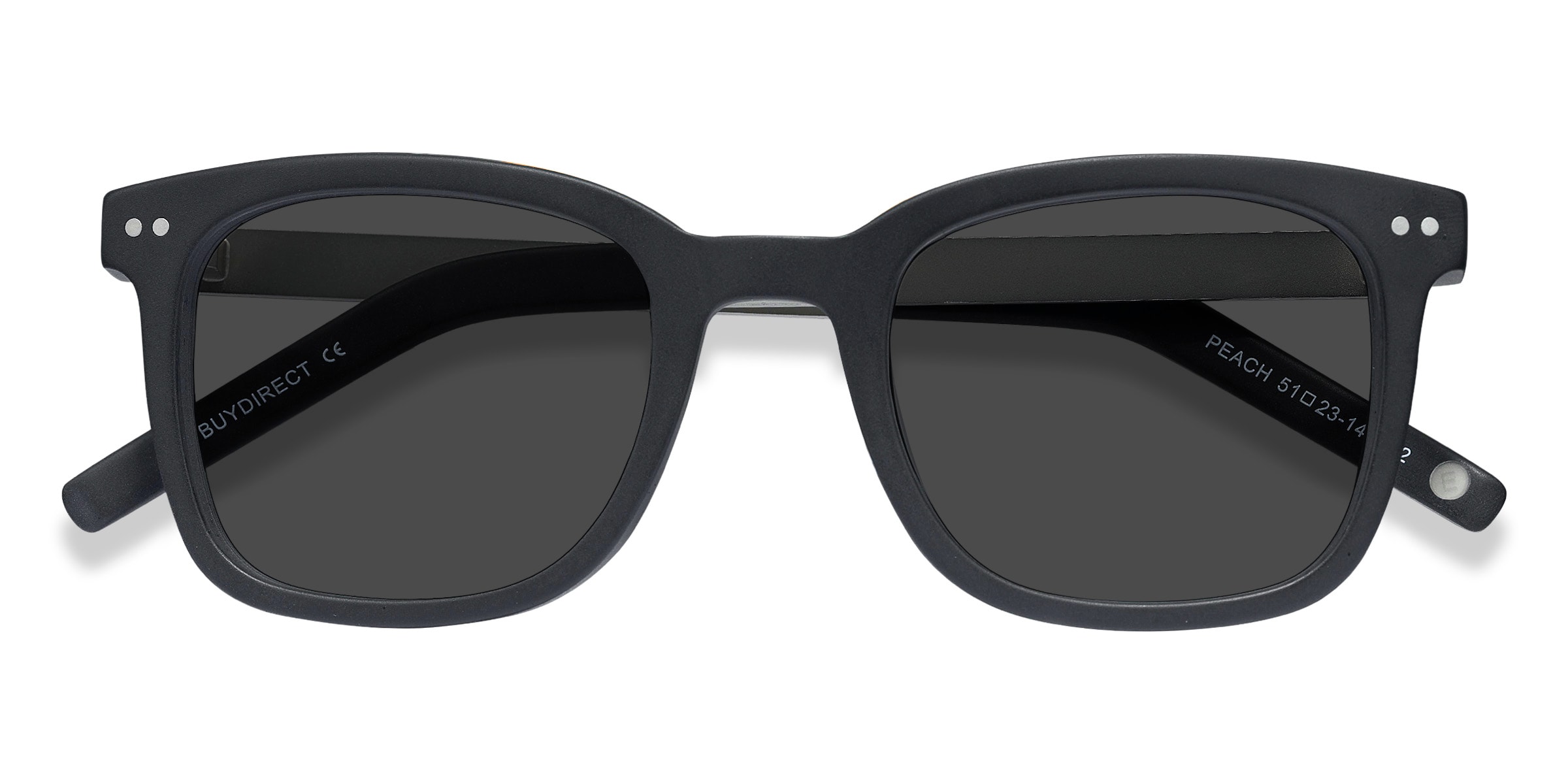 Peach Square frame Acetate Sunglasses Tan Medium Acetate Square Tinted Sunglasses with Light  main image 4