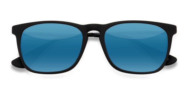 Bogota - Rectangle Matte Black Frame Sunglasses For Men | Eyebuydirect