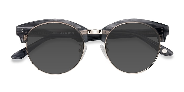 Gray Striped Starlet -  Acetate Sunglasses