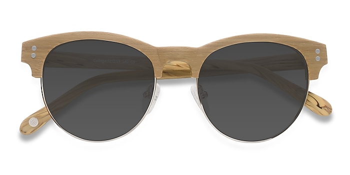 Yellow College -  Wood Texture Sunglasses