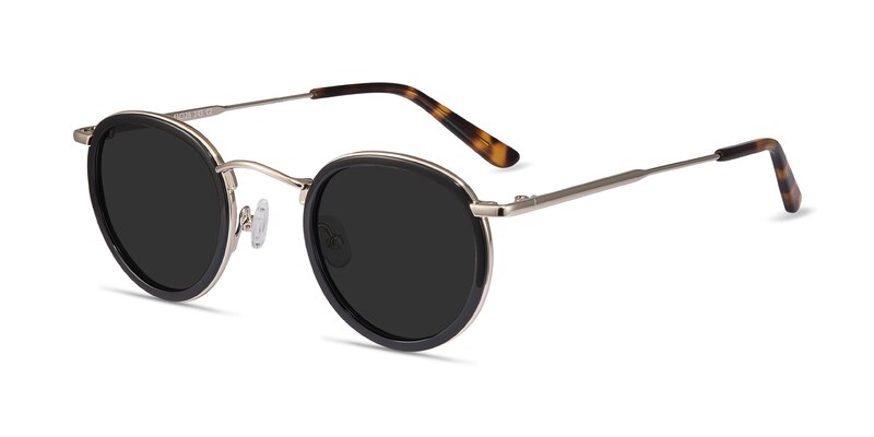 Rollin - Round Black Frame Prescription Sunglasses | EyeBuyDirect
