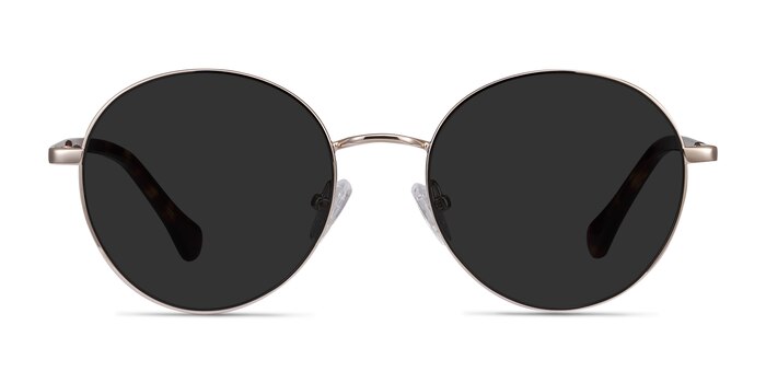 Grasp - Round Gold Frame Prescription Sunglasses | Eyebuydirect