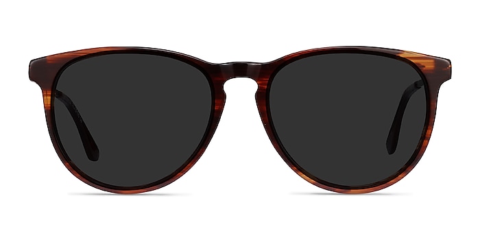 Sun Ultraviolet Brown Striped Acetate-metal Sunglass Frames from EyeBuyDirect