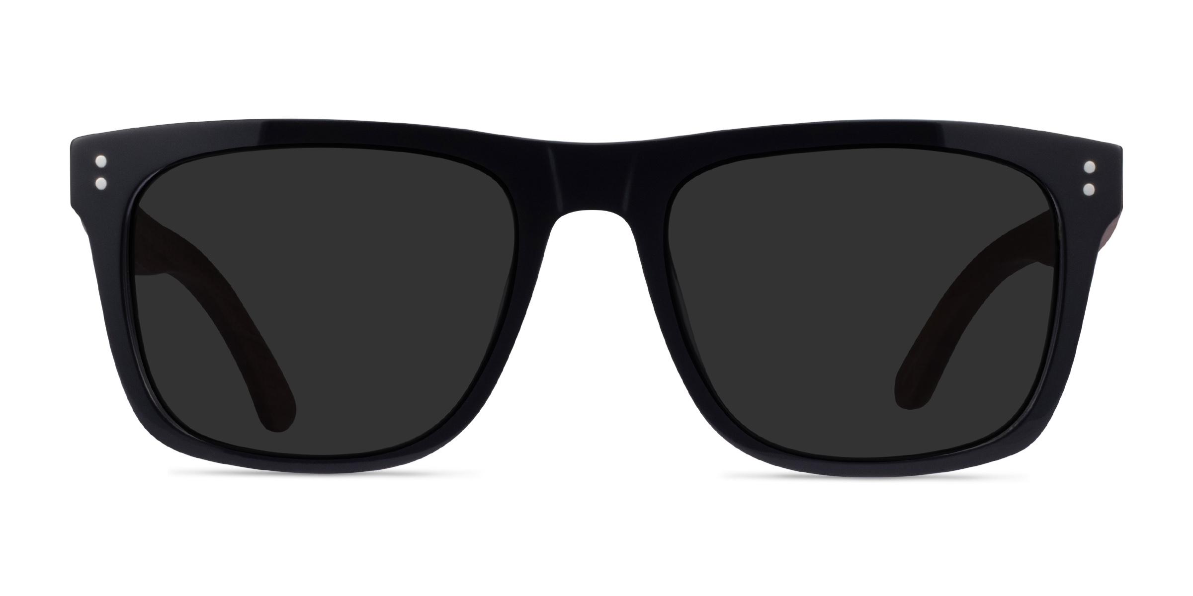 Grow - Rectangle Black & Wood Frame Sunglasses For Men | Eyebuydirect