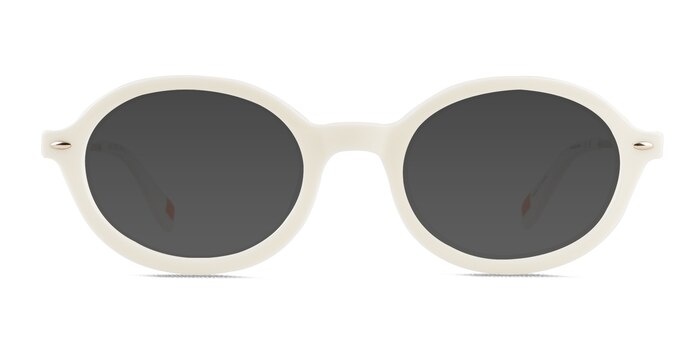 Adel White Acetate Sunglass Frames from EyeBuyDirect