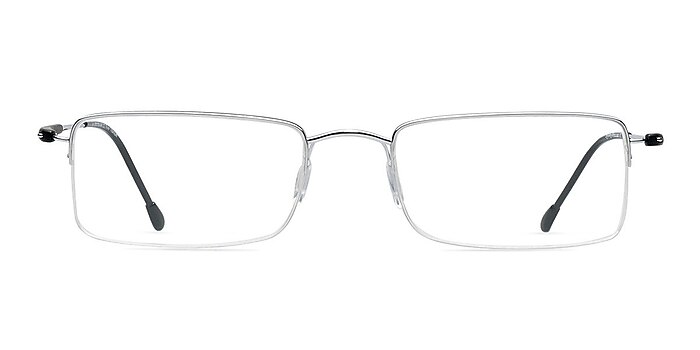 Ari Silver Titanium Eyeglass Frames from EyeBuyDirect