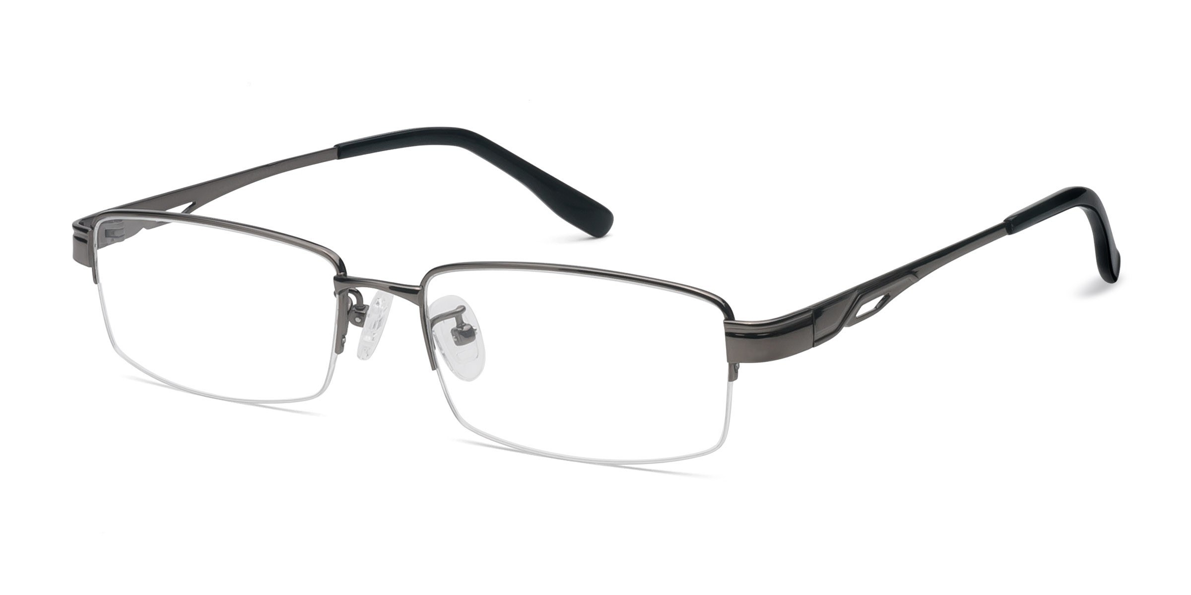 Emerge Rectangle Gunmetal Semi Rimless Eyeglasses Eyebuydirect Canada 