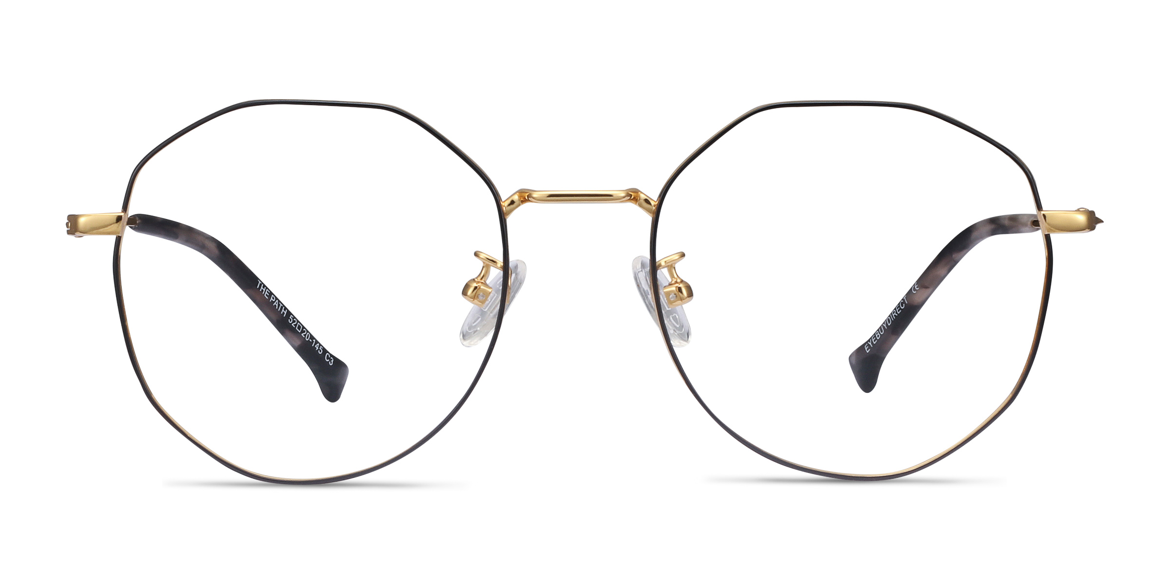 The Path Round Black Golden Full Rim Eyeglasses | Eyebuydirect