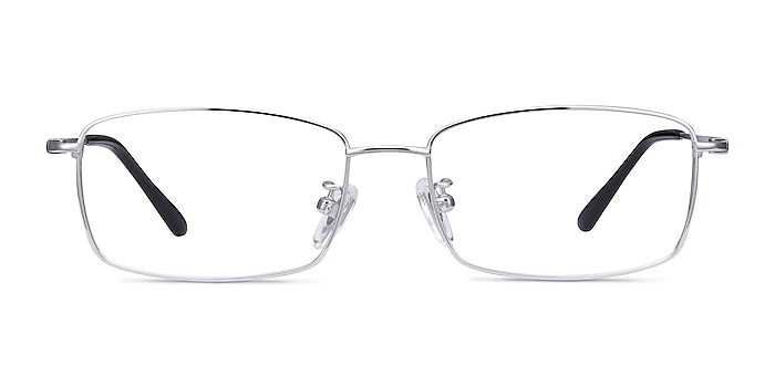 Hobbes Silver Titanium Eyeglass Frames from EyeBuyDirect
