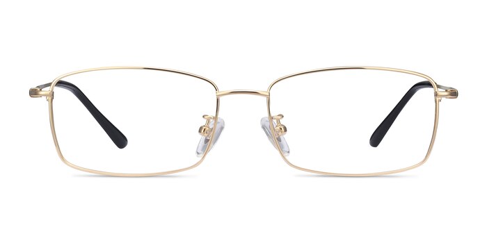 Hobbes Golden Titanium Eyeglass Frames from EyeBuyDirect
