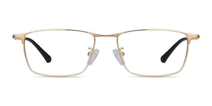 Fielder Gold Titanium Eyeglass Frames from EyeBuyDirect