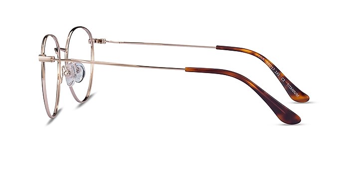 Lila Black & Gold Titanium Eyeglass Frames from EyeBuyDirect