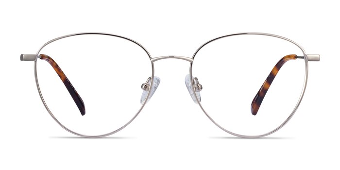 Lila Silver Titanium Eyeglass Frames from EyeBuyDirect