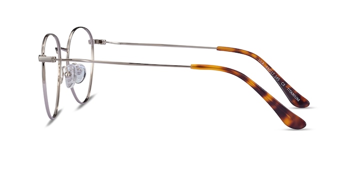 Lila Silver Titanium Eyeglass Frames from EyeBuyDirect
