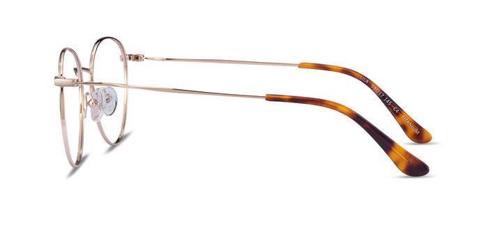 Lila Gold Titanium Eyeglass Frames from EyeBuyDirect