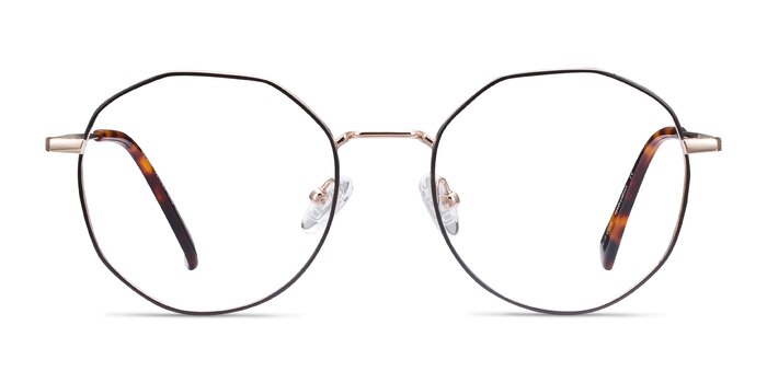 Julia Black & Gold Titane Montures de lunettes de vue d'EyeBuyDirect