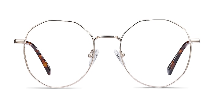 Julia Gold Titanium Eyeglass Frames from EyeBuyDirect