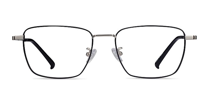 Lorem Black Silver Titanium Eyeglass Frames from EyeBuyDirect