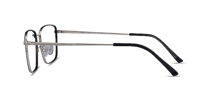 Lorem Black Silver Titanium Eyeglass Frames from EyeBuyDirect