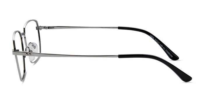 Eren Black Silver Titane Montures de lunettes de vue d'EyeBuyDirect