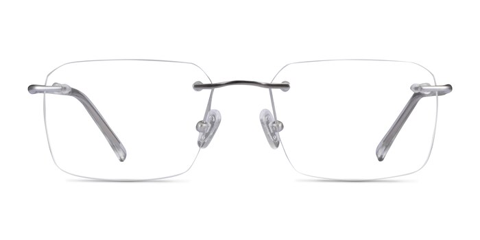 Nate Silver Clear Titanium Eyeglass Frames from EyeBuyDirect