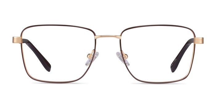 Bolton Gold Brown Titane Montures de lunettes de vue d'EyeBuyDirect