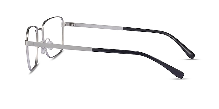 Bolton Silver Black Titane Montures de lunettes de vue d'EyeBuyDirect