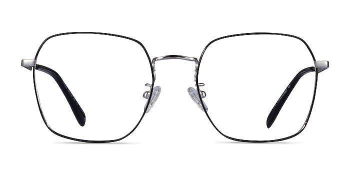 Cassel Black Silver Titane Montures de lunettes de vue d'EyeBuyDirect
