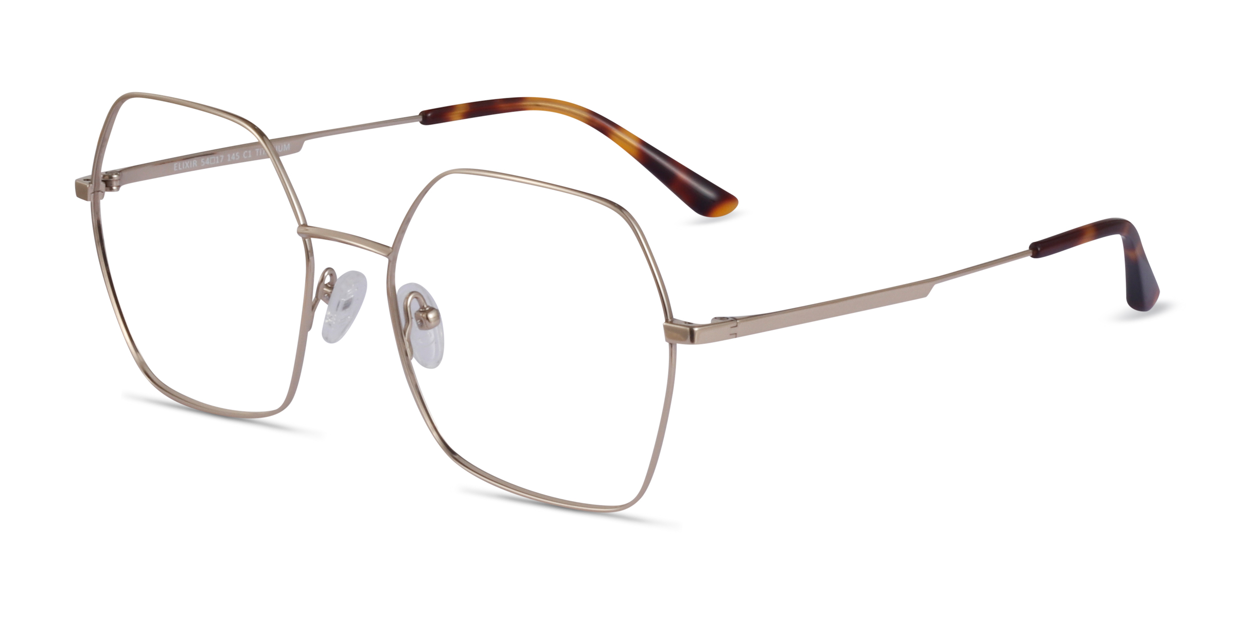 Elixir Geometric Gold Full Rim Eyeglasses | Eyebuydirect