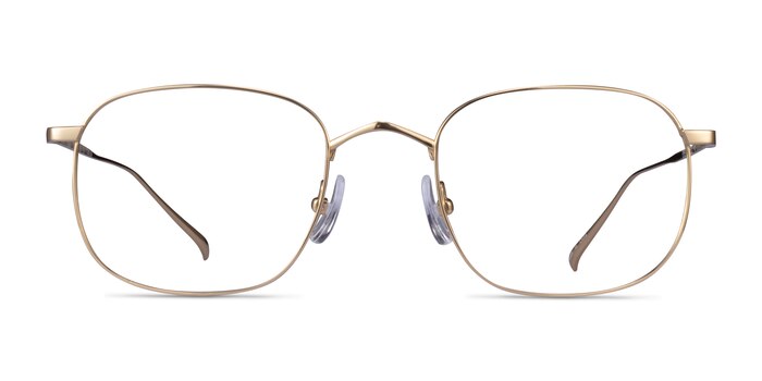 Linus Square Gold Full Rim Eyeglasses | EyeBuyDirect