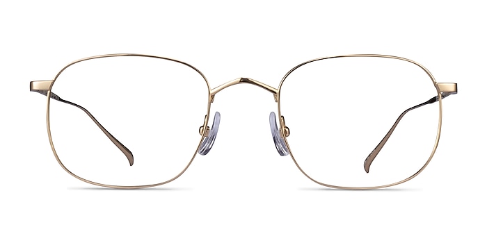 Linus Gold Titanium Eyeglass Frames from EyeBuyDirect