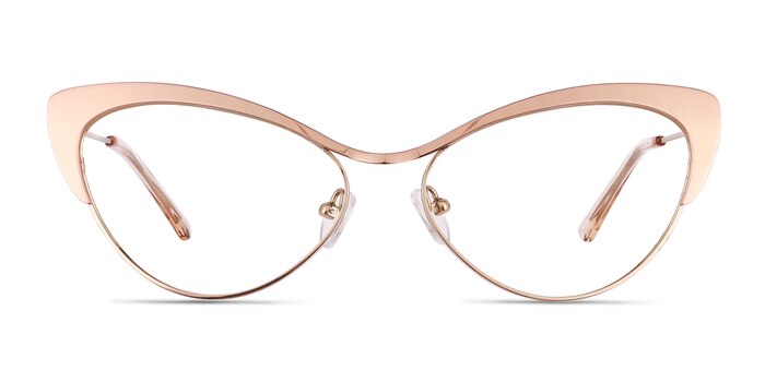 Valerie Shiny Rose Gold Titane Montures de lunettes de vue d'EyeBuyDirect