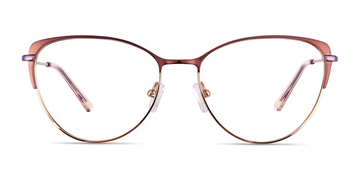 Atlas Shiny Light Brown Titanium Eyeglass Frames from EyeBuyDirect