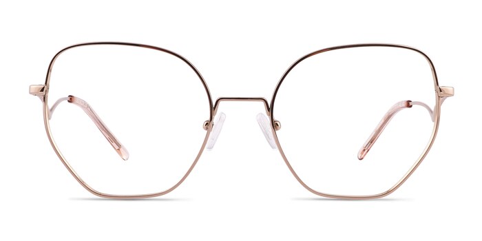 Leo Shiny Rose Gold Titane Montures de lunettes de vue d'EyeBuyDirect