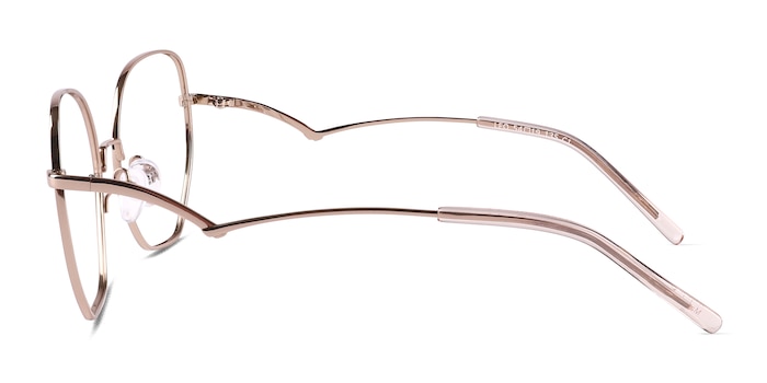 Leo Shiny Rose Gold Titane Montures de lunettes de vue d'EyeBuyDirect