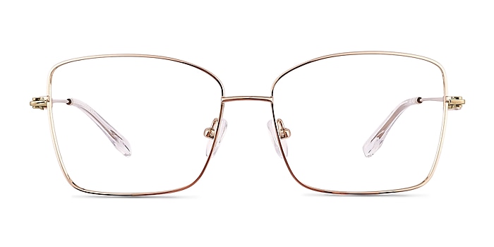 Typhon Shiny Gold Titanium Eyeglass Frames from EyeBuyDirect